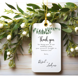 Elegant Minimalistisch Eucalyptus Wedding vielen D Geschenkanhänger