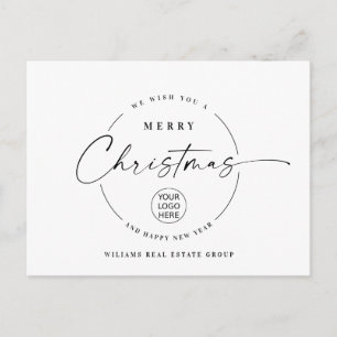 Elegant Minimalistisch frohe Weihnachten Unternehm Postkarte