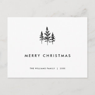 Elegant Minimalistisch frohe Weihnachtsgrüße Feiertagspostkarte
