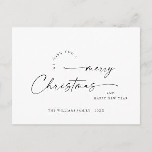 Elegant Minimalistisch frohe Weihnachtsgrüße Postkarte