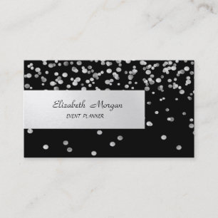 Elegant Minimalistisch, gestreift, schwarz, Konfet Visitenkarte