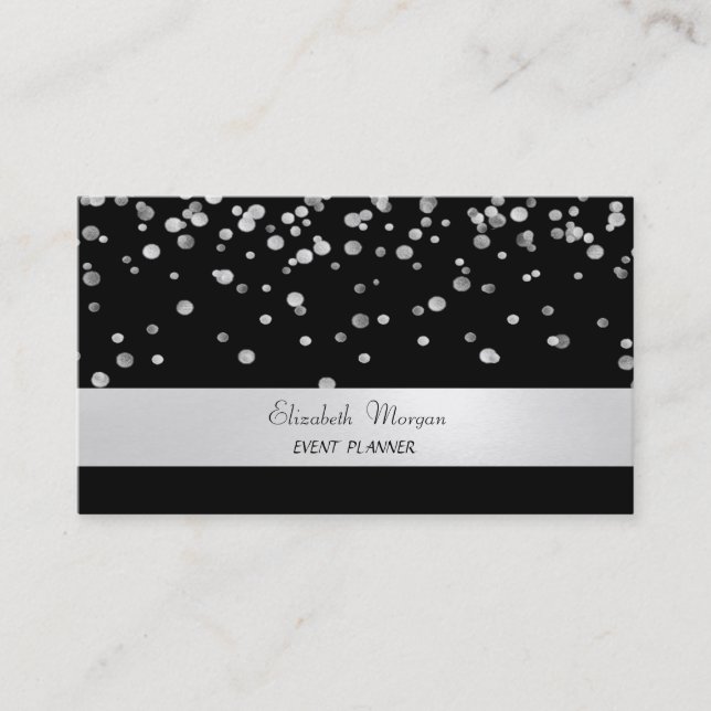 Elegant Minimalistisch, gestreift, schwarz, Konfet Visitenkarte (Vorderseite)