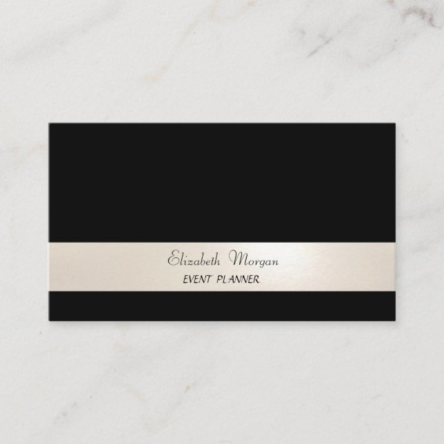 Elegant Minimalistisch, gestreift, schwarz Visitenkarte (Vorderseite)