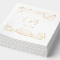 Elegant minimalistisch Ginkgo Biloba Hochzeitsgold
