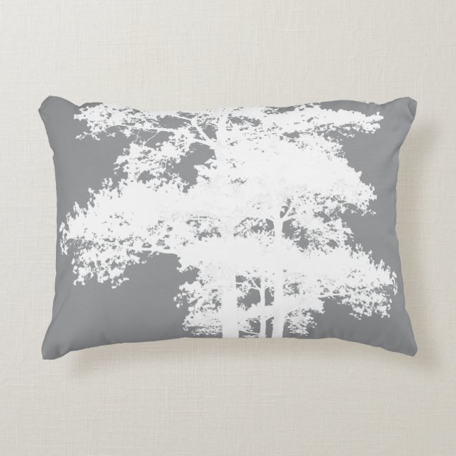 Elegant-minimalistisch-graue Silhouetten Dekokissen (Vorderseite)