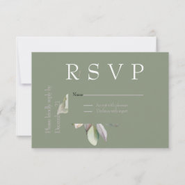 Elegant minimalistisch grün RSVP karte
