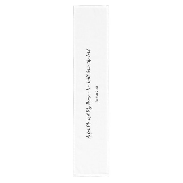 Elegant, minimalistisch, Joshua 24:15 Bibelverse Kurzer Tischläufer (Vorderseite)
