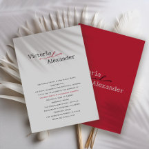 Elegant Minimalistisch mit einer Hochzeit mit rote