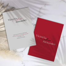 Elegant Minimalistisch mit einer Hochzeit mit rote