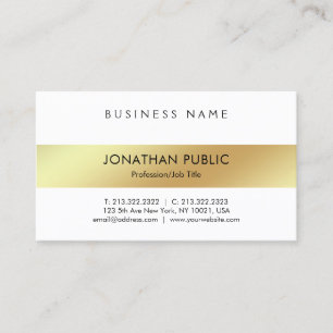 Elegant Minimalistisch Modern Einfach Trendig Gold Visitenkarte