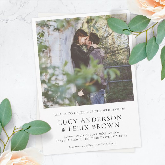 Elegant Minimalistisch | Moderne Foto Hochzeit Einladung (Von Creator hochgeladen)