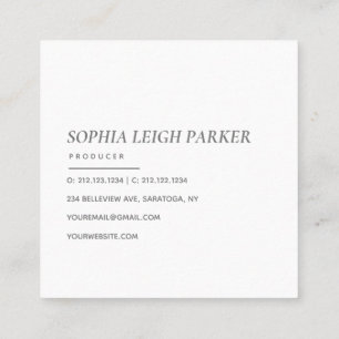 elegant   Minimalistisch Moderne Typografie Einfac Quadratische Visitenkarte