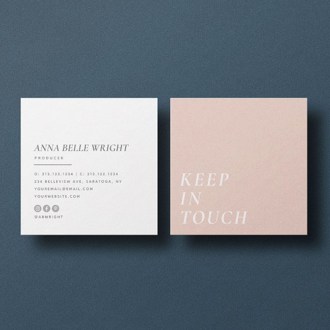 elegant | Minimalistisch Moderne Typografie Einfac Quadratische Visitenkarte (Von Creator hochgeladen)