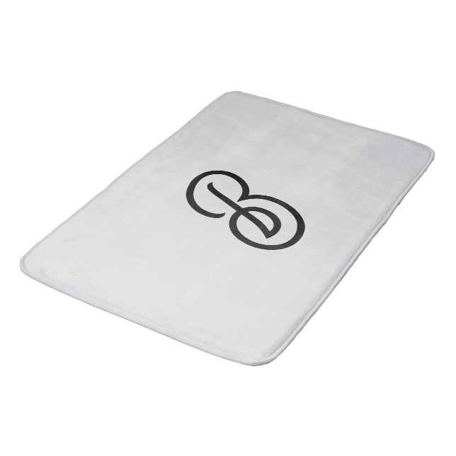 Elegant minimalistisch moderner Anfang grau Badematte (Schrägansicht)