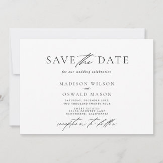 Elegant minimalistisch Save the Date horizontal Einladung