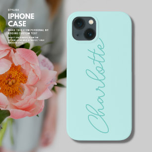 Elegant Minimalistisch Simple Green Script Monogra Case-Mate iPhone Hülle