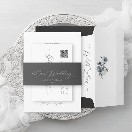 Elegant Minimalistisch "Unsere Hochzeit" Einladungsbanderole