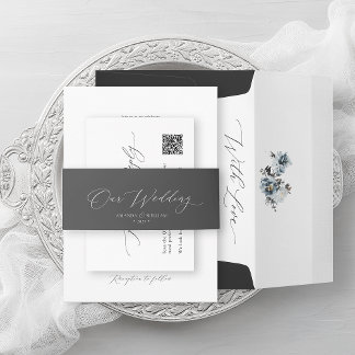 Elegant Minimalistisch "Unsere Hochzeit" Einladungsbanderole