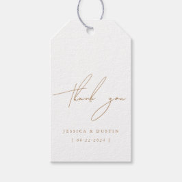 Elegant Minimalistisch Vielen Dank, Script Gold We Geschenkanhänger