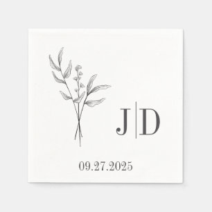 Elegant Minimalistisch Wedding Napkin Benutzerde Serviette