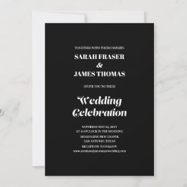 Elegant Minimalistische kalligraphische Schwarze H Einladung