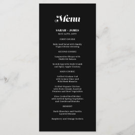 Elegant Minimalistische kalligraphische Schwarze H Menükarte