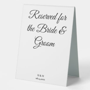 Elegant Minimalistische Schwarz/Weiß Braut & Groom Tischaufsteller
