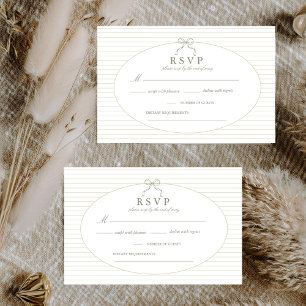 Elegant Minimalistische Streifen Grüne Hochzeit RSVP Karte