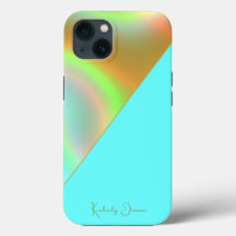 Elegant Mint Gold Holographic Notebook