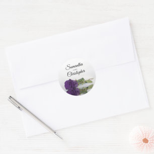 Elegant Mirrored Royal Lila Rose Wedding Runder Aufkleber