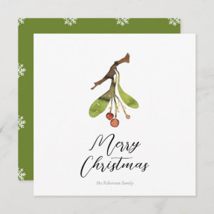 Elegant Mistletoe Christmas Card
