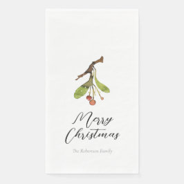 Elegant Mistletoe Christmas Serviette
