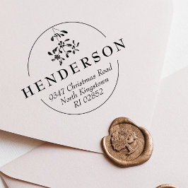 Elegant Mistletoe Weihnachtsfeiertage Rücksendeadr Gummistempel