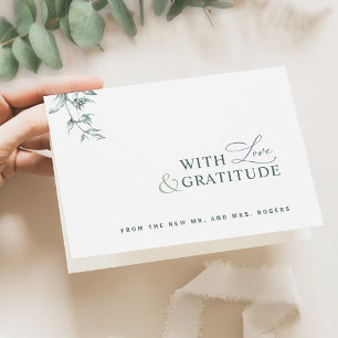 Elegant mit Liebe und Dankbarkeit, grüner Dank Dankeskarte