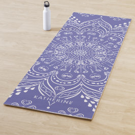 Elegant Mit Monogramm Boho Violet Lila Mandala Yogamatte