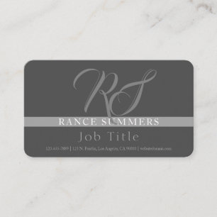 Elegant Mit Monogramm Grays Visitenkarte