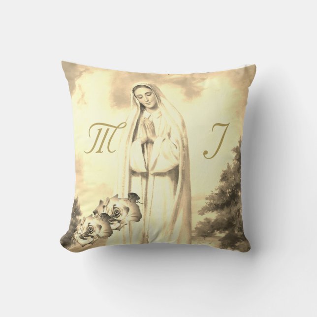 Elegant Mit Monogramm mit Name Rose Throw Kissen (Vorderseite)