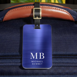 Elegant Mit Monogramm Navy Blue Gepäckanhänger