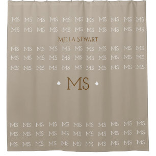elegant mit Monogramm / personalisiert Duschvorhang