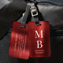 Elegant Mit Monogramm Red Gepäckanhänger