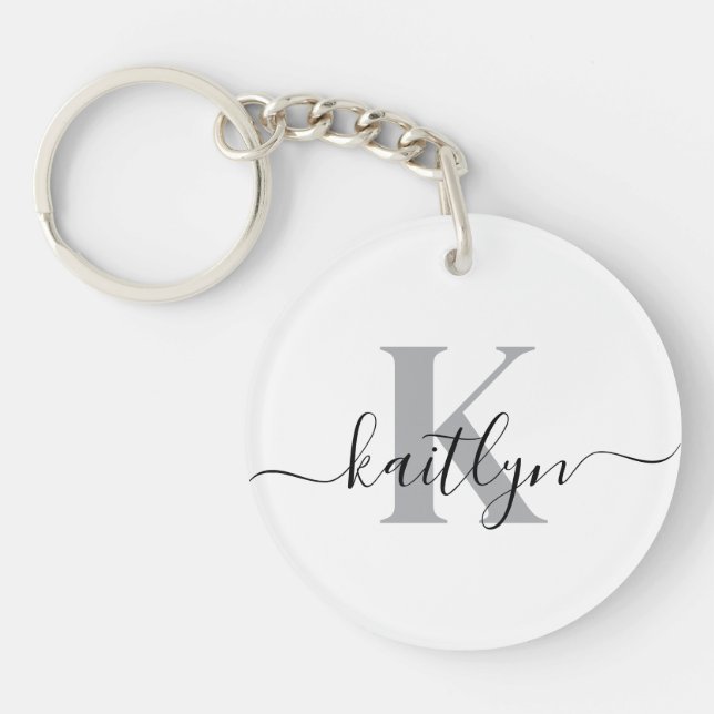 Elegant Mit Monogramm Schlüsselanhänger (Vorderseite)