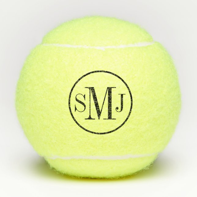 Elegant Mit Monogramm Tennisbälle (Vorderseite)