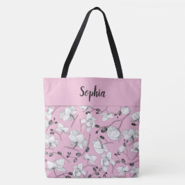 Elegant mit schwarz-weiß Orchideen chic cameo pink Tasche