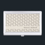 Elegant Mitte des Jahrhunderts Mod Tan Muster Pers Visitenkarten Dose<br><div class="desc">Elegante Mid Century Moderne,  Personalisierte Visitenkarte</div>