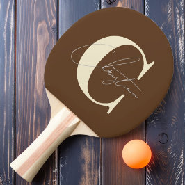 Elegant Mittelwald Monogram Deep Forest Brown Tischtennis Schläger