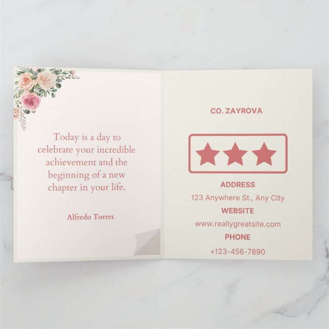 Élégant Modèle de la carte d'invitation de graduat (Intérieur)