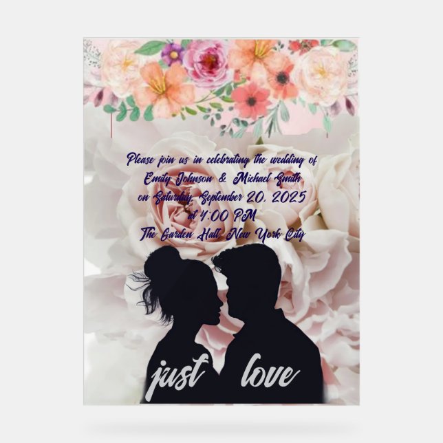 Élégant Modèle d'invitation de mariage (Recto)