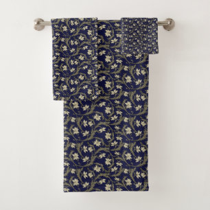 Élégant modèle floral classique de la marine et du