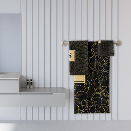 Élégant modèle floral d'or noir