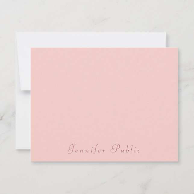 Élégant Modèle moderne rose pâle manuscrit (Devant)
